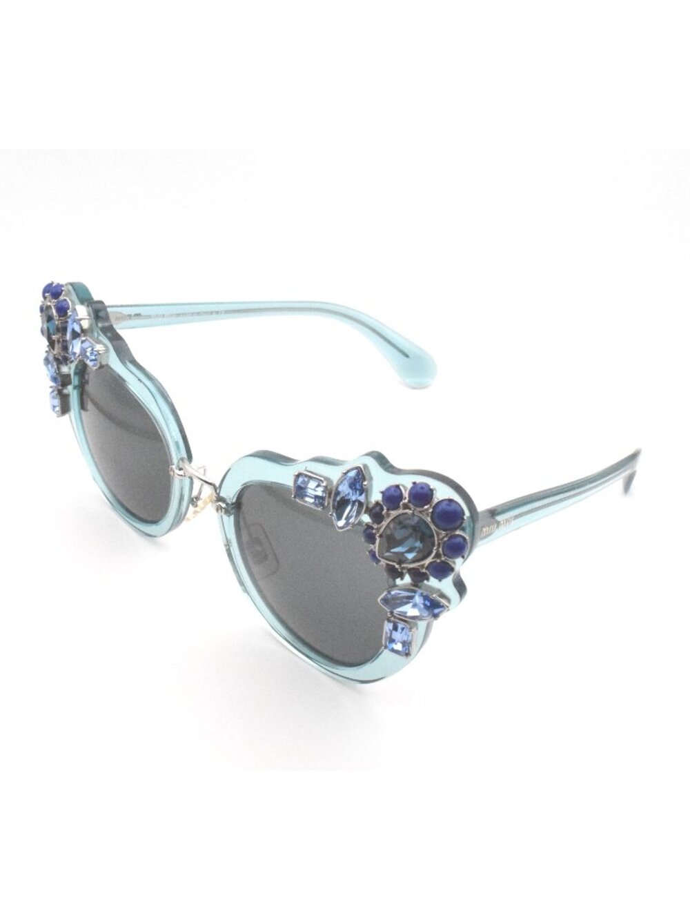 Miu Miu SMU 04s VAA-1A1 Transparent Green Azure Jewel Stones / Grey Light Tint